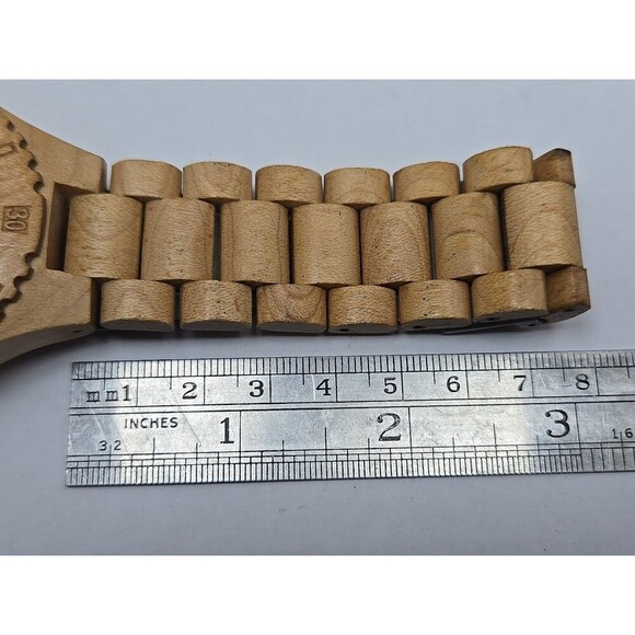 Earth Wood Quartz Watch Maple Bracelet Date 50mm Mens Eco Friendly New Battery - Picture 8 of 10